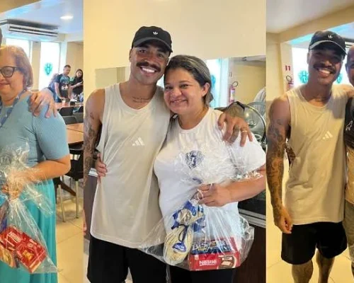 Meia Marcinho presenteia funcionários do Paysandu com chocolates