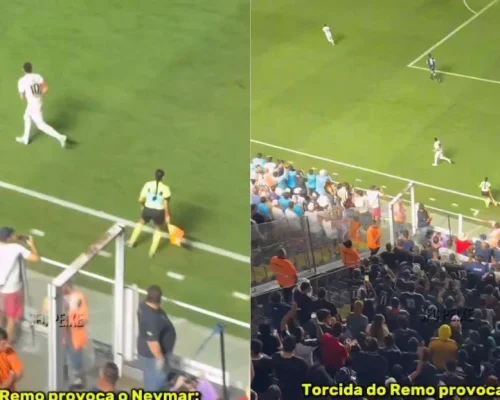 VÍDEO: torcedores do Remo provocam Neymar em jogo contra o Santos: