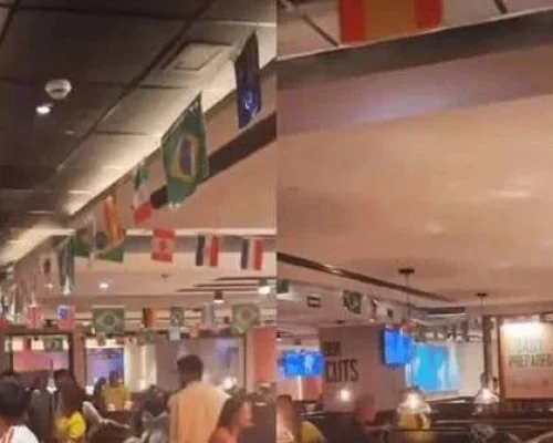 Homem saca arma em shopping em meio a briga durante jogo do Brasil contra a Noruega