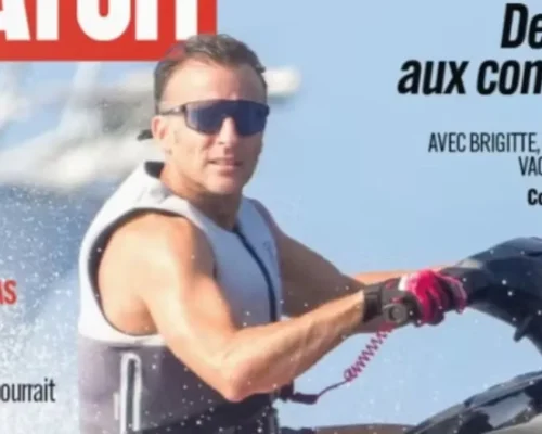 Macron enfrenta onda de críticas após fotos em jet ski durante crise climática na França
